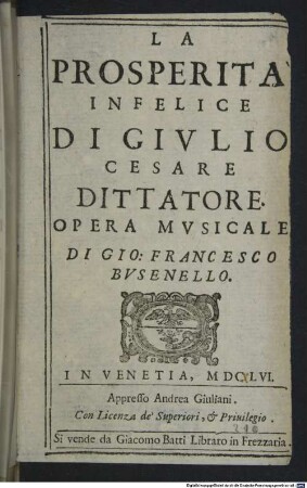 La prosperità infelice di Giulio Cesare dittatore