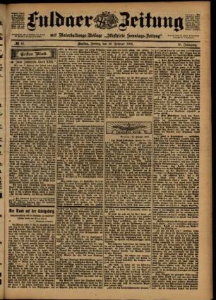 Erste Ausgabe vom Freitag, den 20. Februar 1903.