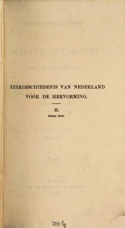 Kerkgeschiedenis van Nederland voor de hervorming, II,1