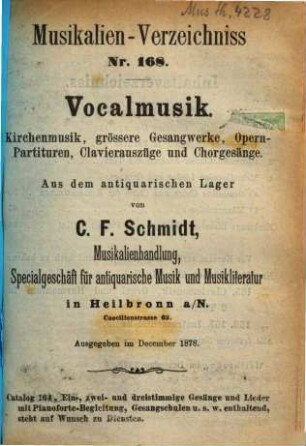 Catalog. 168. 1878
