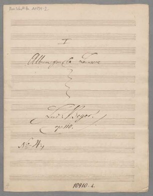 Keyboard pieces; A; pf; op. 110/4 - BSB Mus.Schott.Ha 11694-2