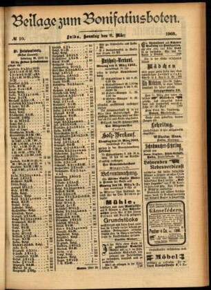 Zweite Ausgabe vom Sonntag, den 08. März 1903.