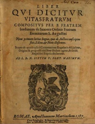 Liber, qui dicitur vitas fratrum