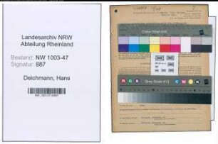 Entnazifizierung Hans Deichmann , geb. 25.04.1905 (Prokurist)