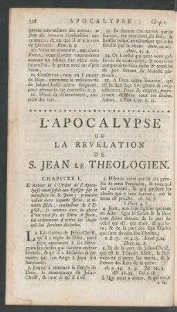 L'Apocalypse Ou La Revelation De S. Jean Le Theologien