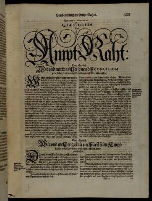 Das dritte Concilium. Ist Quæstorum Oder Ampt Raht.