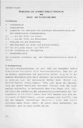Kommentar zum internationalen Vorschlag der Groß- und Kleinschreibung