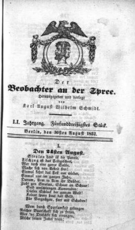 35. Stueck, 30. August 1852