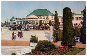 Große Terrasse mit Haupt-Café [Weltausstellung für Buchgewerbe und Graphik, Leipzig 1914 : Offizielle Ansichtskarte]