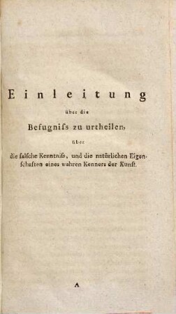 Versuch zur Bildung des Geschmacks in Werken der bildenden Künste, 1