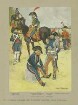 Uniformen 3. Artillerie-Regmt. zu Fuss, 3. Art.-Regmt zu Pferd, Garnison Straßburg 1800, links beritt. Artillerist, beritt. Art.-Hptm. und Art.-Trompeter, zu Fuss Hauptmann alte Uniform Art.-Transports, Artillerist, Soldat Art.-Tross
