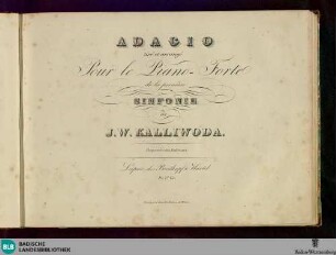 Adagio tiré et arrangé pour le piano-forte de la première sinfonie