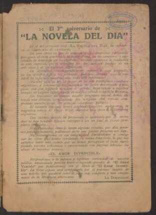 El 3. aniversario de "La novela del día"