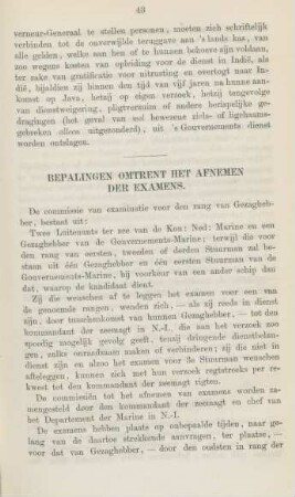 Bepalingen omtrent het afnemen der examens