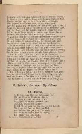 C. Balladen, Romanzen, Rhapsodien