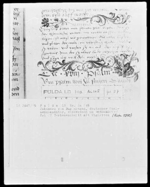 Johannes Bugenhagen, Psalmenkommentar — Lesender, Folio 27recto