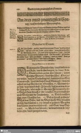 Am drey und zwantzigsten Sontage, nach der heiligen Dreyeinigkeit