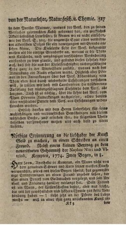 Nöthige Erinnerungen an die Liebhaber der Kunst Gold zu machen.