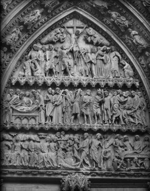 Südliches Querhausportal / Portail de la Calende — Passion und Auferstehung Christi