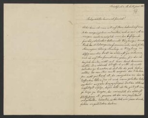 Brief an F. H. von der Hagen, Frankfurt/M., 15. Juni 1845