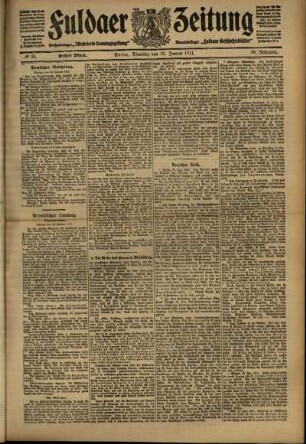 Erste Ausgabe vom Dienstag, den 31. Januar 1911.