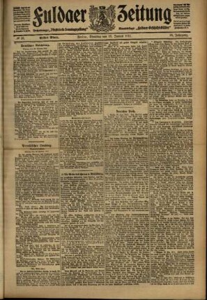 Erste Ausgabe vom Dienstag, den 31. Januar 1911.