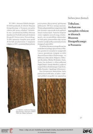23: Tribulum : archaiczne narzędzie rolnicze w zbiorach Muzeum Etnograficznego w Poznaniu