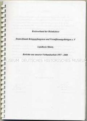Dokumentation über die Arbeit des Landkreises Müritz - Sachkonvolut