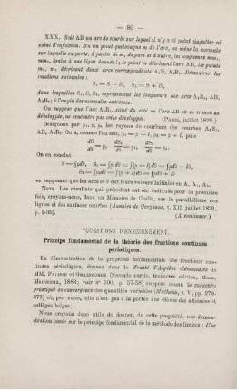 QUESTIONS D'ENSEIGNEMENT.