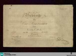 Gesänge für vier Singstimmen : op. 110