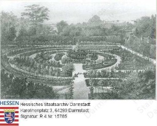 Geisenheim, Rosarium im Garten der Villa Monrepos bei Geisenheim (Landsitz Eduards v. Lade)