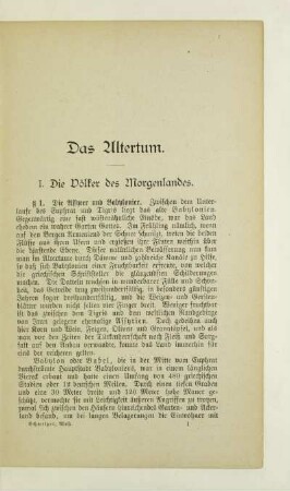 I. Die Völker des Morgenlandes