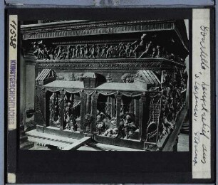 Florenz, S. Lorenzo,Florenz, S. Lorenzo, Auferstehungskanzel : Bronzerelief, Die Frauen am Grab