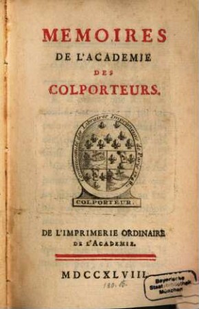 Mémoires de l'Académie des Colporteurs