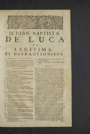 De Legitima, et detractionibus.