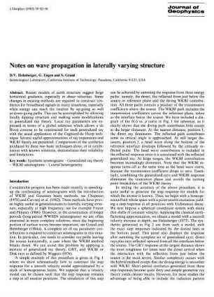 Notes on wave propagation in laterally varying structure