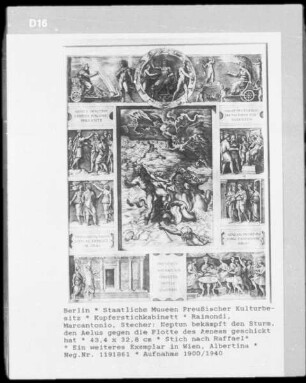 Neptun bekämpft den Sturm, den Aelus gegen die Flotte des Aeneas geschickt hat