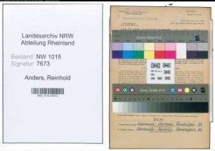 Entnazifizierung Reinhold Anders , geb. 11.07.1897 (Kaufmaennischer Angestellter)