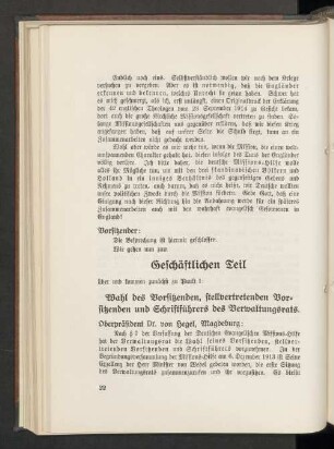 Geschäftlichen Teil