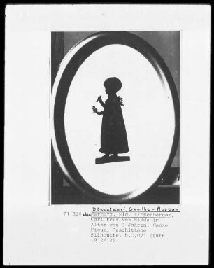 Silhouette des Carl Krug von Nidda im Alter von drei Jahren