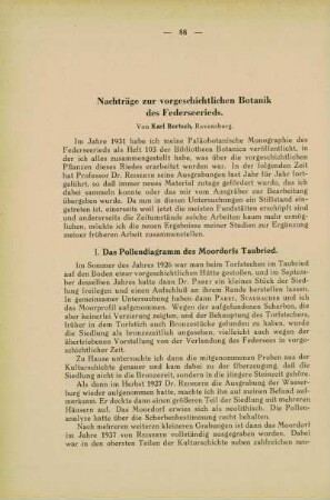 Nachträge zur vorgeschichtlichen Botanik des Federseerieds