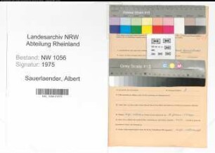 Entnazifizierung Albert Sauerlaender , geb. 06.08.1891 (Lehrer)