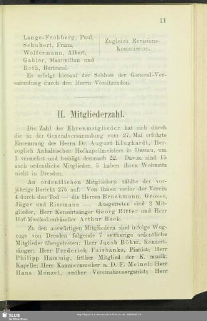 II. Mitgliederzahl