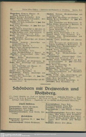Schönborn mit Dreiwerden und Wolfsberg