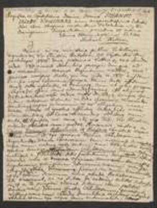 Brief von Michael Tertina an Johann Jacob Kohlhaas