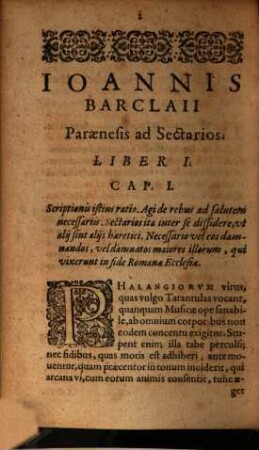 Ioannis Barclaii Parænesis Ad Sectarios : Libri II