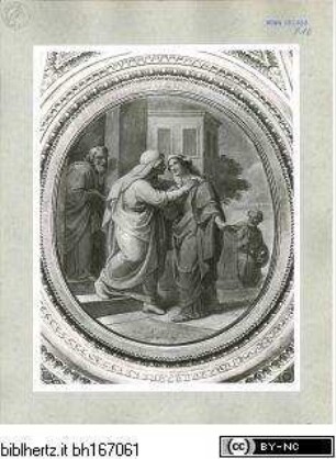 Kapellendekoration mit Szenen aus dem Marienleben, Heimsuchung, Maria und Elisabeth umarmen sich