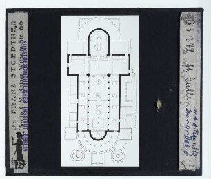 St. Gallen, Kloster,St. Gallen, Stiftkirche,unbekannt, St. Galler Klosterplan (St. Gallen Stiftsbibliothek) : Umzeichnung des Klosterplans mit hypothet. Einzeichnung des Neubaus der Stiftskirche