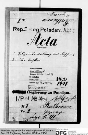 Polizeiverwaltung und Beschwerden über sie in Rathenow