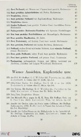 Wiener Ansichten, Kupferstiche usw. (Nr. 576-597)